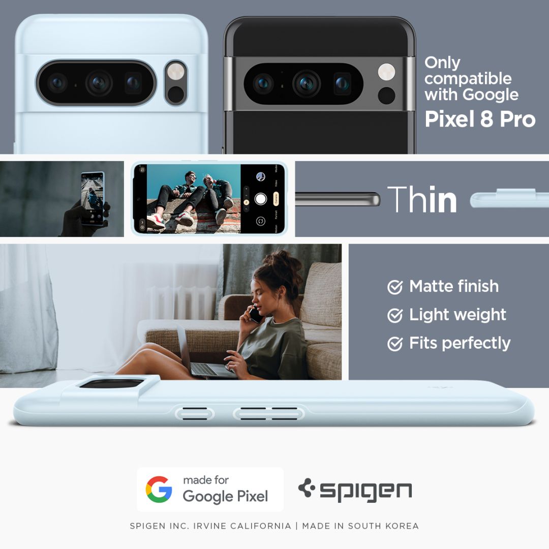 Spigen Thin Fit, mute blue - Google Pixel 8 Pro