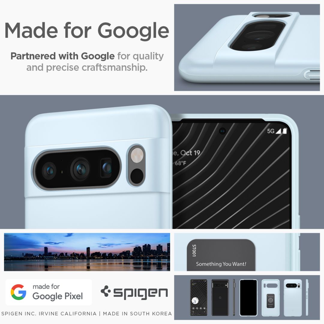 Spigen Thin Fit, mute blue - Google Pixel 8 Pro
