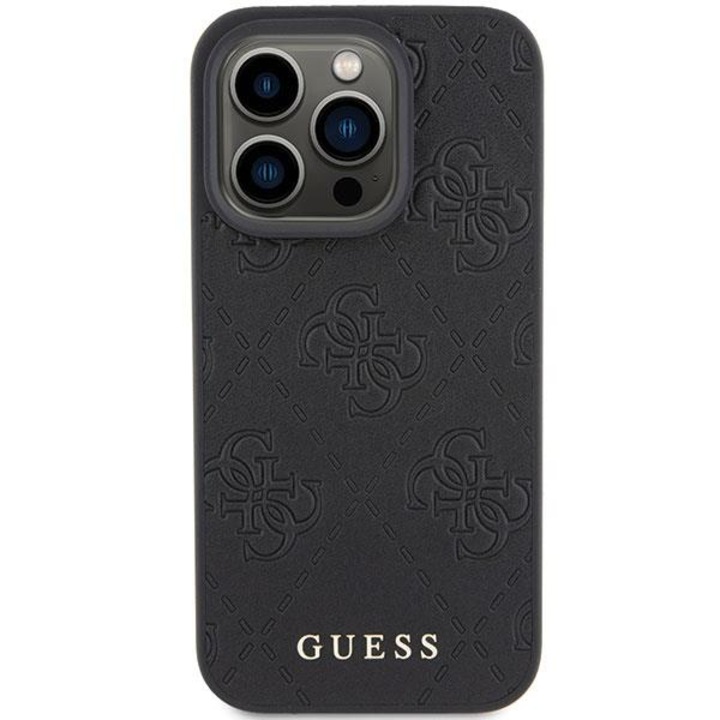 Eredeti előlap tok GUESS GUHCP15LP4EPMK iPhone 15 PRO készülékhez (steppelt 4G Classic / fekete)