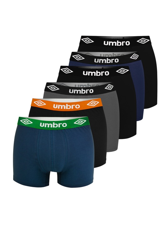 Set 6 Boxeri, Umbro, Barbatesc, Bumbac/Elastan, Multicolor, BM569, Marime 2XL
