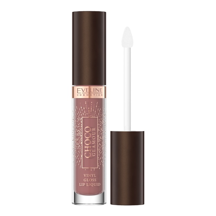 Lipgloss Vynil Gloss Lip Liquid Choco Glamour Eveline Toffee Chocolate