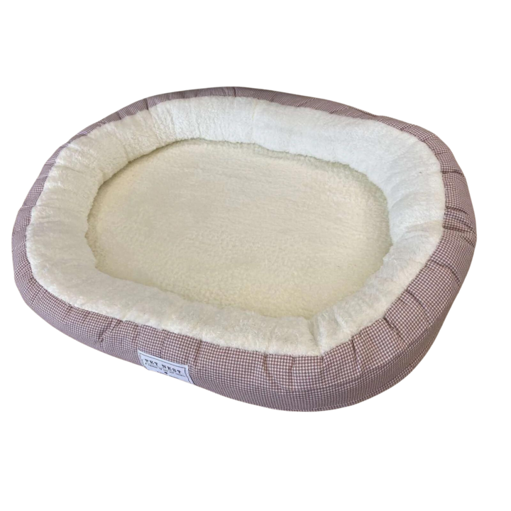 Pat pentru animale de companie, Jancsi Kincsei Kft., oval, roz/alb, marimea L