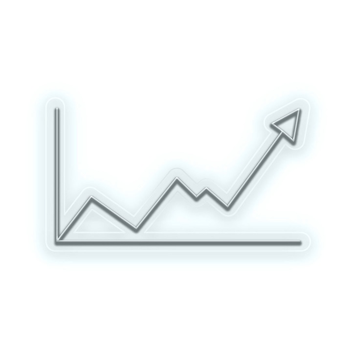 Semn Luminos LED Neon Bull Market, Alb rece, 125x215x0.8cm