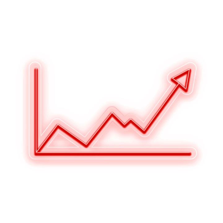 Semn Luminos LED Neon Bull Market, Rosu, 40x70x0.8cm