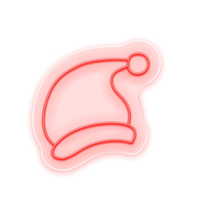 Semn Luminos LED Neon Christmas Hat, Rosu, 30x30x0.8cm