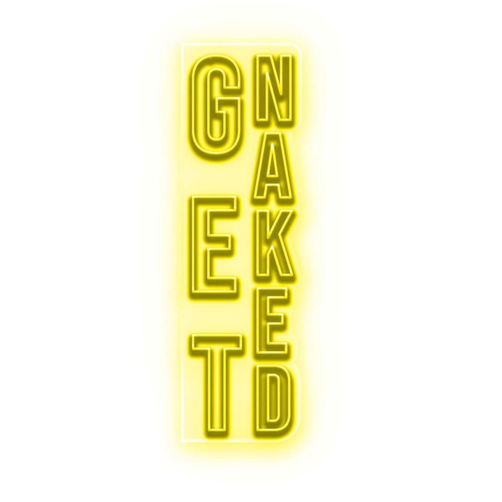 Semn Luminos LED Neon Get Naked, Galben, 52x182x0.8cm