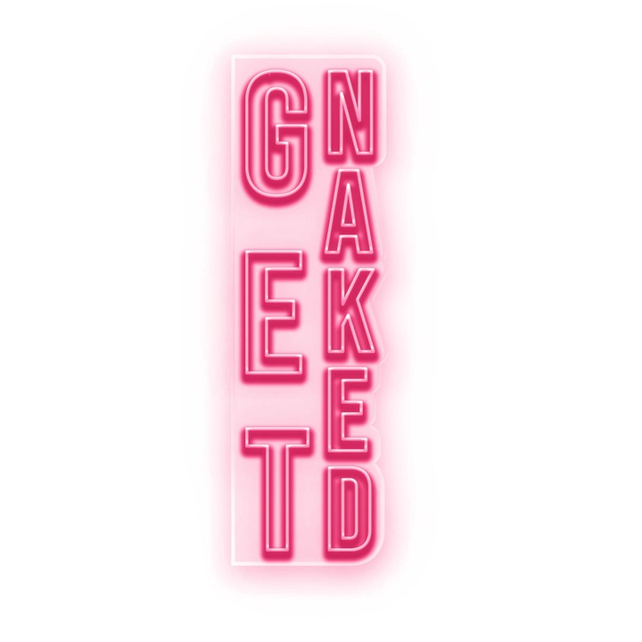 Semn Luminos LED Neon Get Naked, Rosu deschis, 52x182x0.8cm