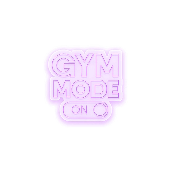 Semn Luminos LED Neon Gym Mode ON, Mov, 60x60x0.8cm