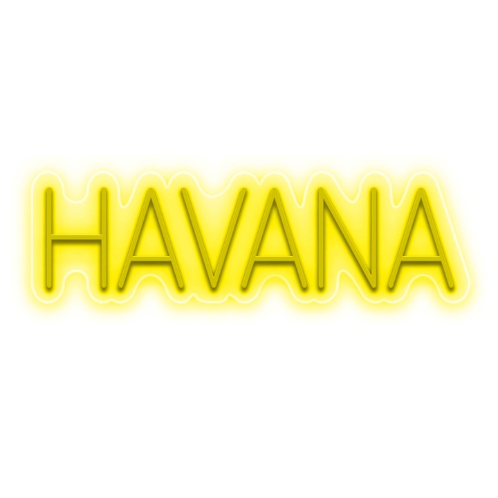 Semn Luminos LED Neon Havana, Galben, 177x125x0.8cm