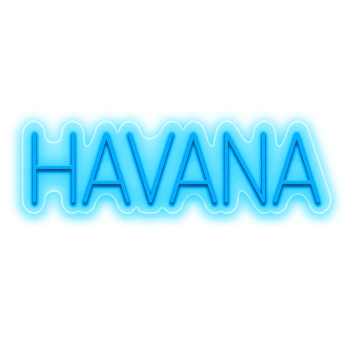 Semn Luminos LED Neon Havana, Portocaliu, 80x57x0.8cm