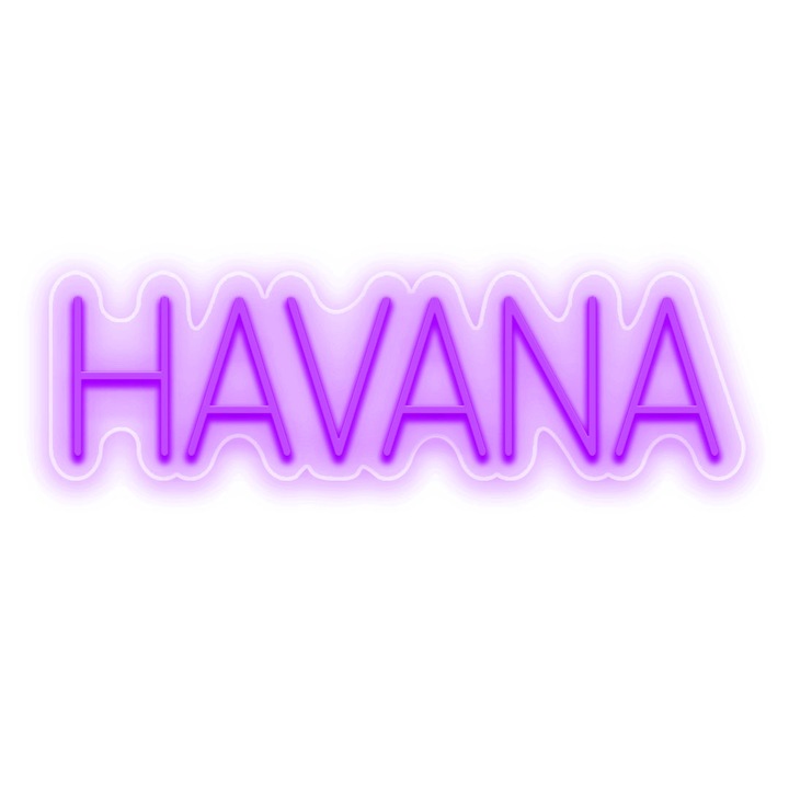 Semn Luminos LED Neon Havana, Mov, 80x57x0.8cm