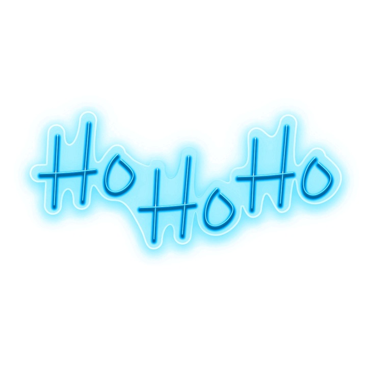 Semn Luminos LED Neon Ho Ho Ho, Portocaliu, 50x22x0.8cm