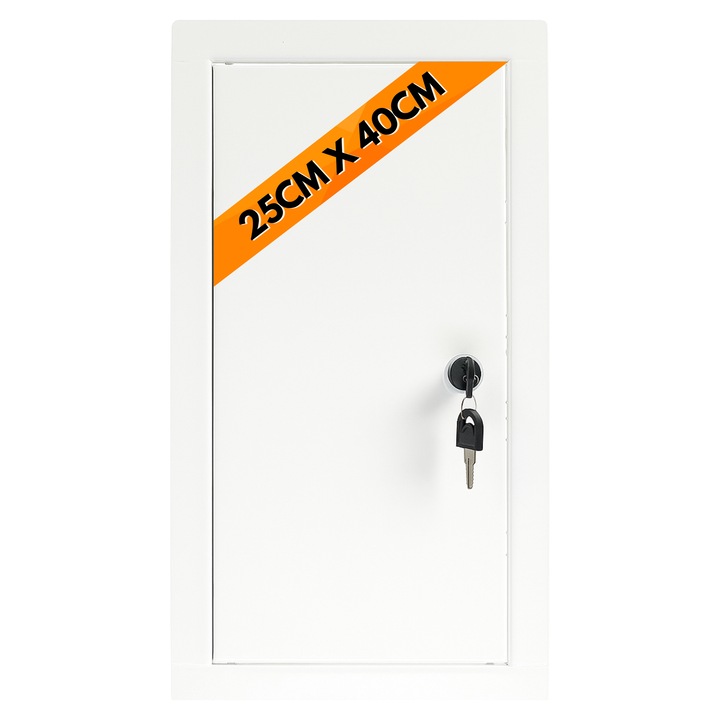 Usita de vizitare, Prelucrare de inalta calitate, Atentie la detalii, Metal, Durabilitate ridicata, Design atemporal care combina estetica si functionalitatea, 25 x 40 cm, Alb