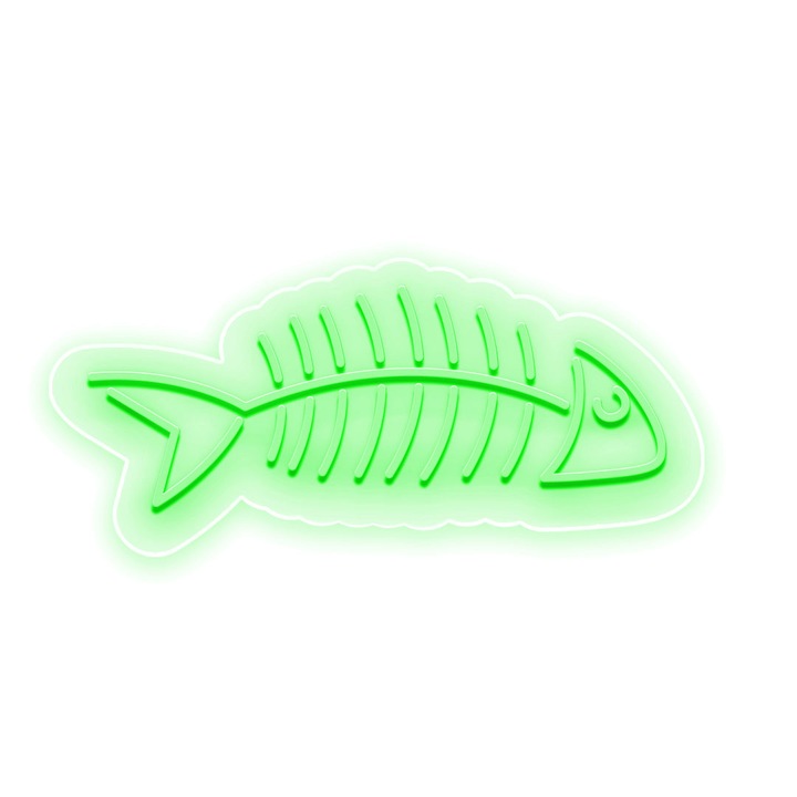 Semn Luminos LED Neon Peste, Verde, 225x89x0.8cm
