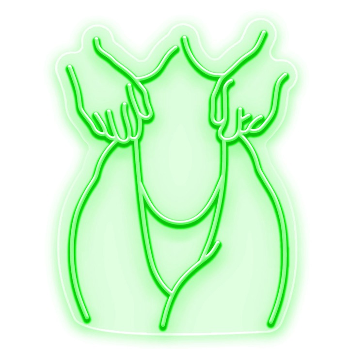 Semn Luminos LED Neon Silueta I, Verde, 62x84x0.8cm