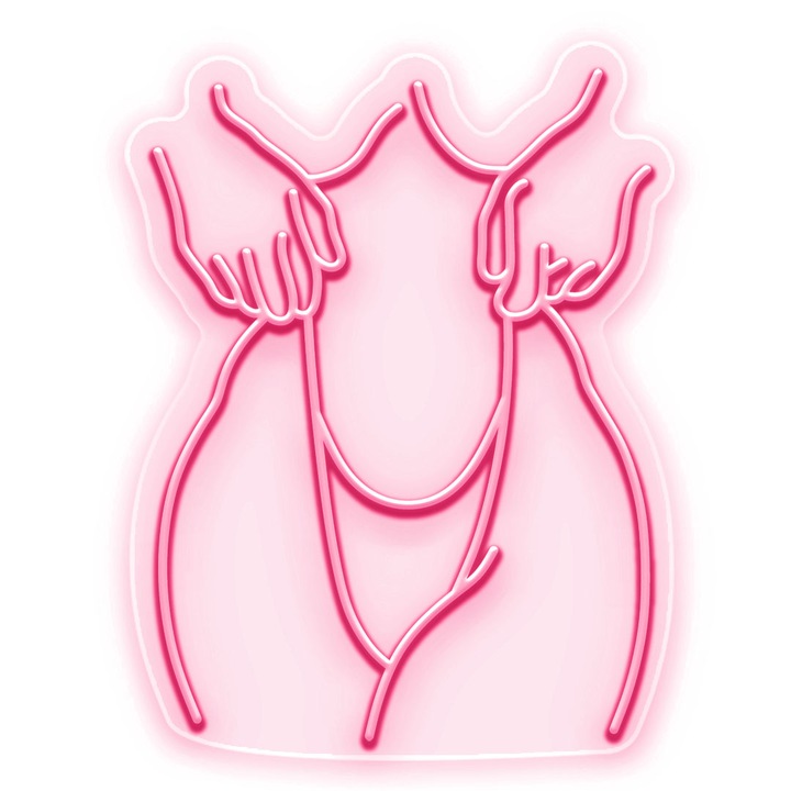 Semn Luminos LED Neon Silueta I, Rosu deschis, 94x125x0.8cm