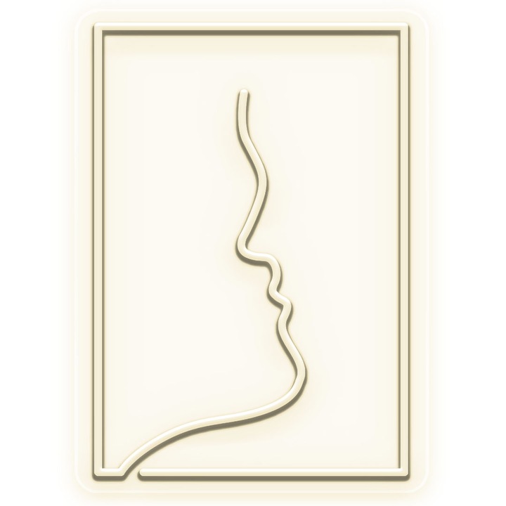 Semn Luminos LED Neon Tablou, Alb cald, 30x41x0.8cm