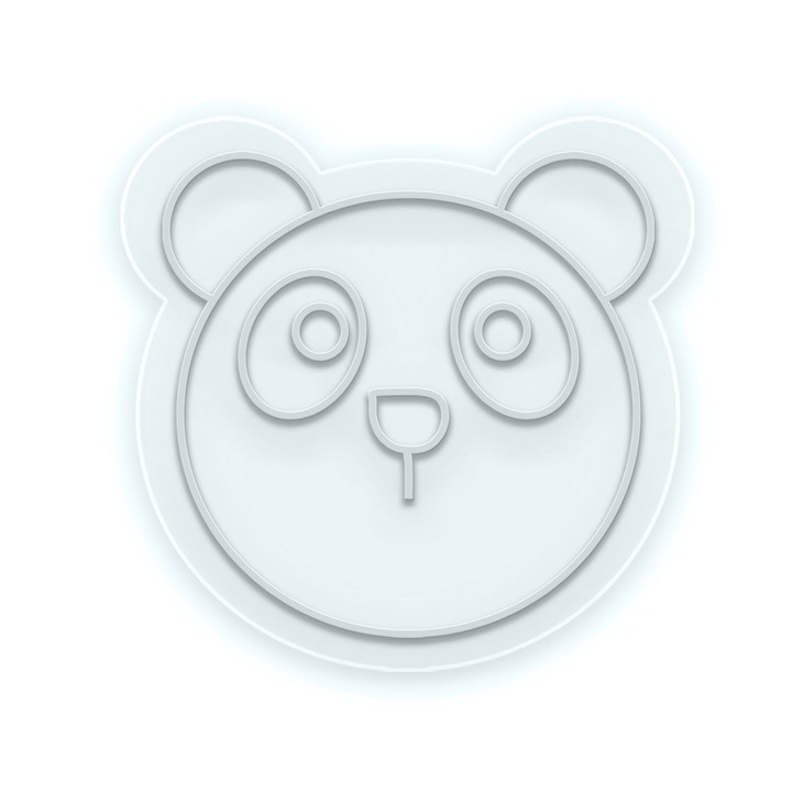 Semn Luminos LED Neon Ursulet, Alb rece, 65x65x0.8cm