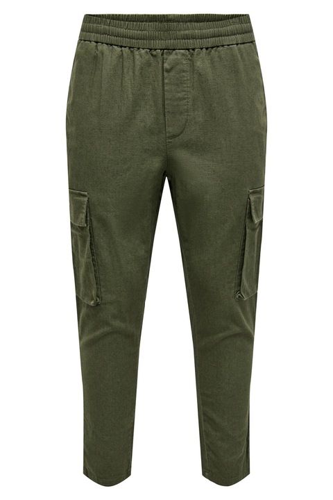 Мъжки панталон, Only & Sons, Лен/Памук, Зелен, Зелен