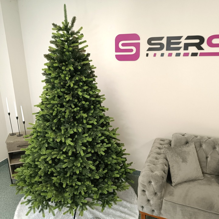Karácsony Deluxe műfa Sersimotól, Kárpátok zöld hegyekkel, 2D+3D, 250cm