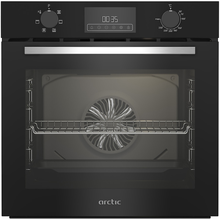 Cuptor incorporabil Arctic ARVI1130BC, Electric, 71 l, Autocuratare catalitica, Timer, Aqua Drop Clean, Touch & knob control, Clasa A, Negru