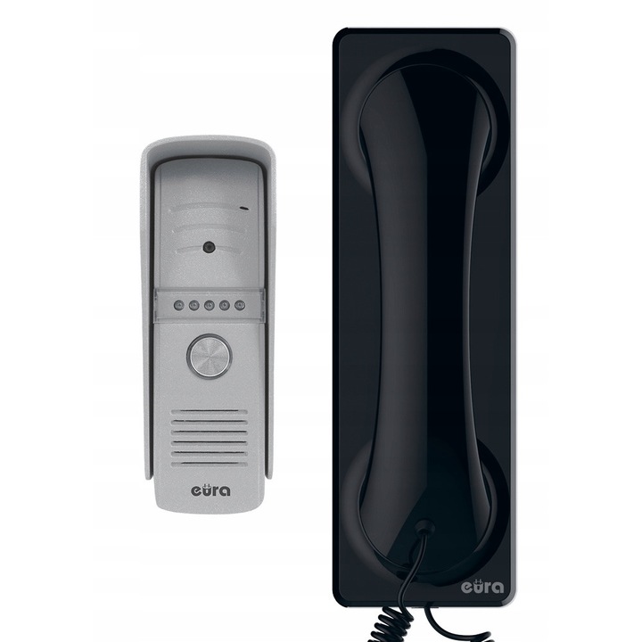 WiFi видеодомофон, Eura, Proxima VDP-50A3, Алуминий, 12V, IP44, 16 песни, 420 TVL, Черен