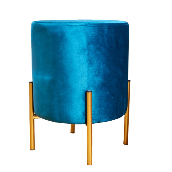 Елегантна табуретка, Smukee, 33 х 42 см, Натоварване 100 кг, Тюркоаз