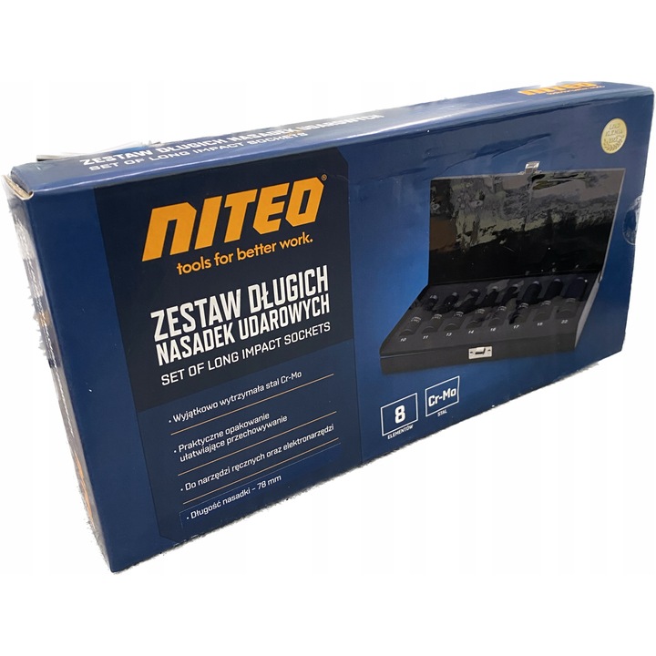 Set 8 chei cu nasada NITEO, 10x22mm, din otel Cr-Mo