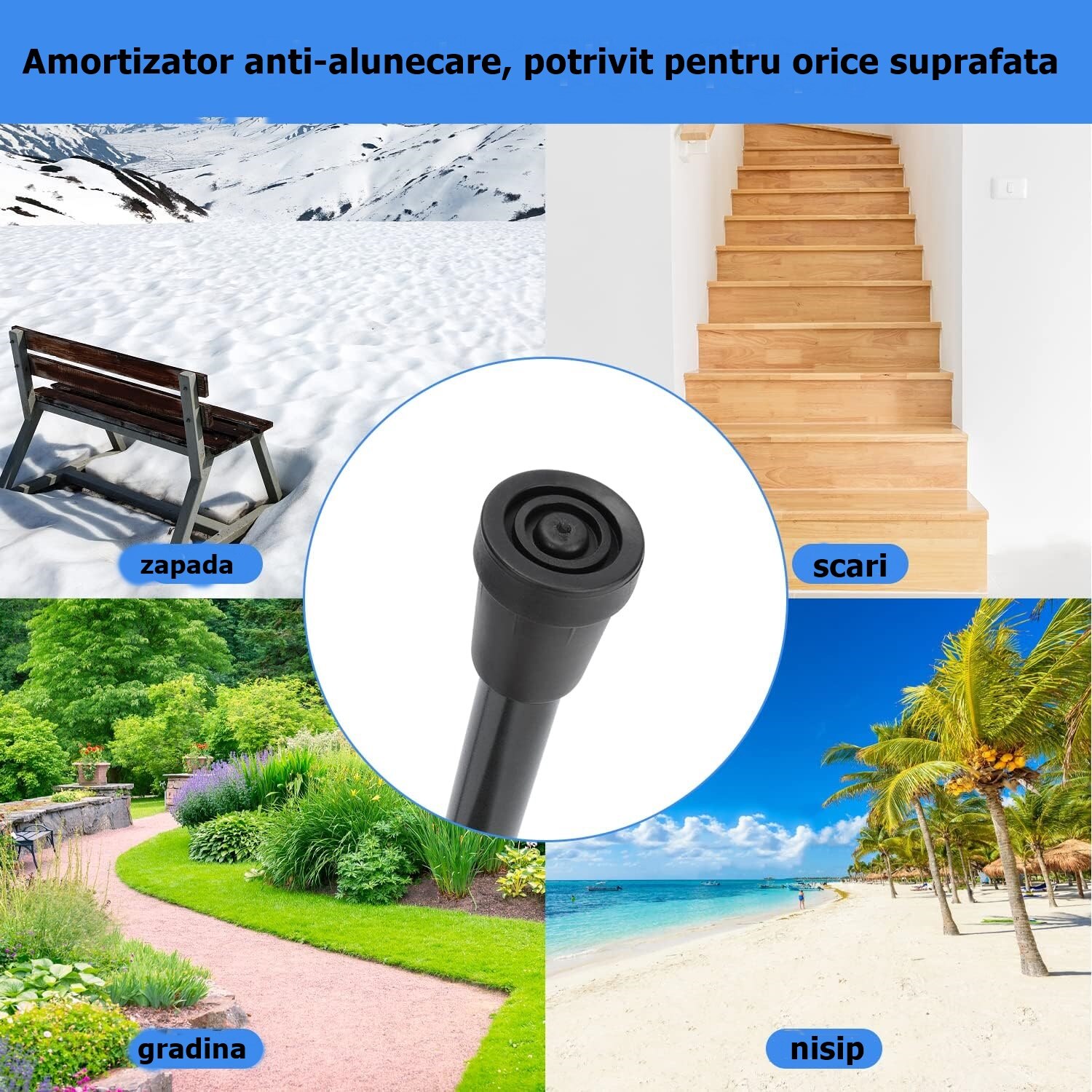 Baston pliabil Salestore.ro® cu rigiditate inalta, reglabil pe inaltime ...