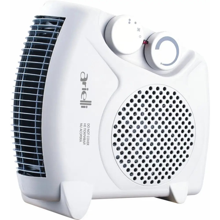 Aeroterma electrica cu ventilator Arielli AFH-220, 2000 W, 3 trepte de viteza, Termostat, Protectie supraincalzire, Alba