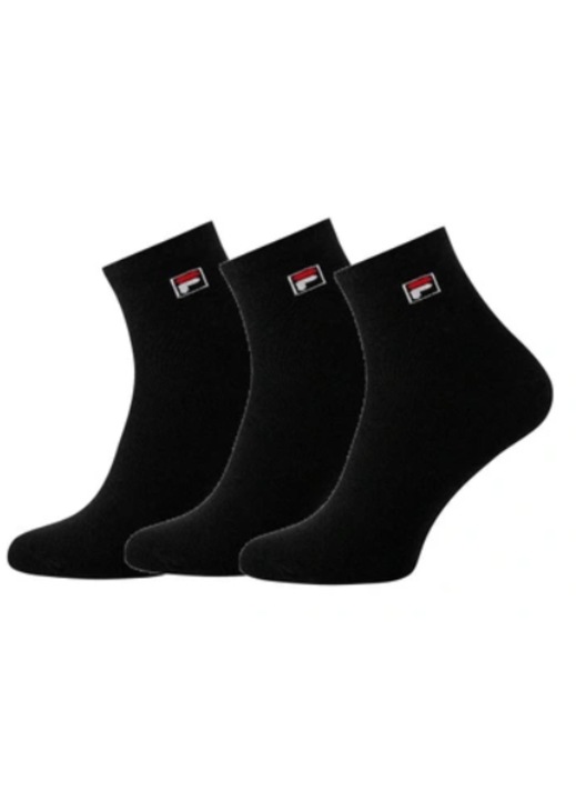 Set 3 perechi de sosete, Fila, Bumbac, Negru, 35-38 EU