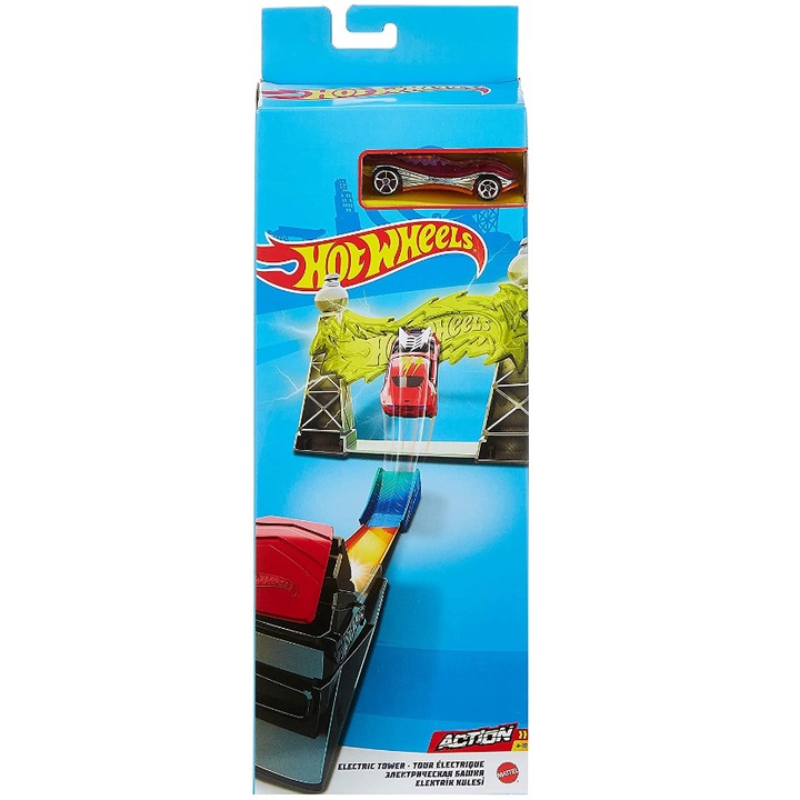 Set masinuta si rampa Hot Wheels, Metal/Plastic, Multicolor