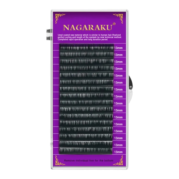 Nagaraku Original Mink szempillahosszabbító, D - 0,05 mm, 13 mm