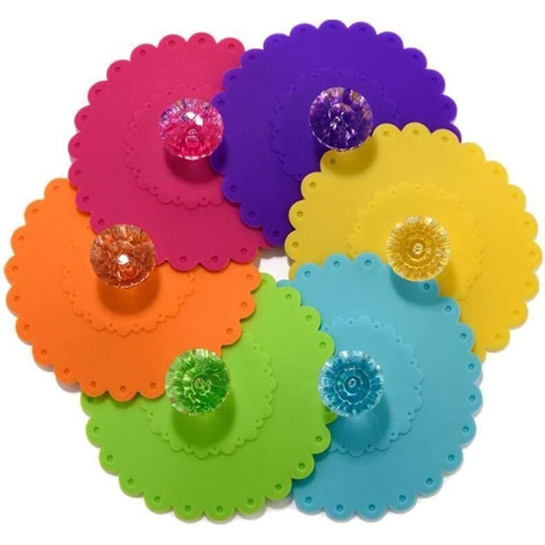 Capace din silicon pentru cana, mentine temperatura, set 6 buc colorate ...