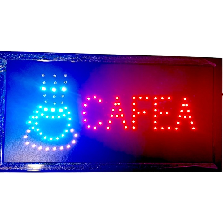 Panou afisaj, 48x25 cm, mesaj CAFEA, uz intern/extern, negru