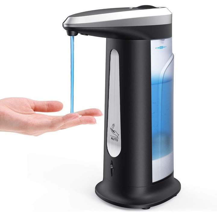 QttvbTna automata szappanadagoló, infravörös érzékelővel, érintésmentes, ABS, 400ml