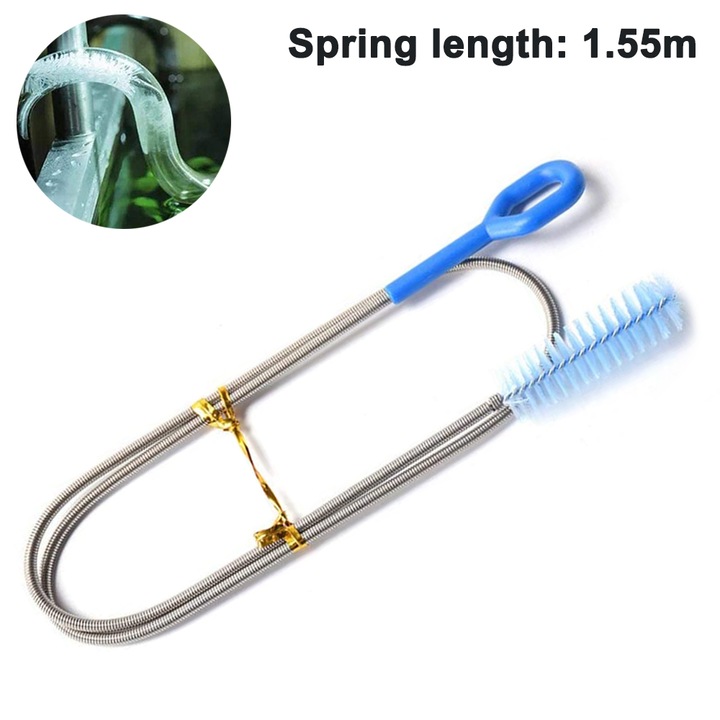 Perie curatare tevi multifunctionala, nylon, albastru, 155cm