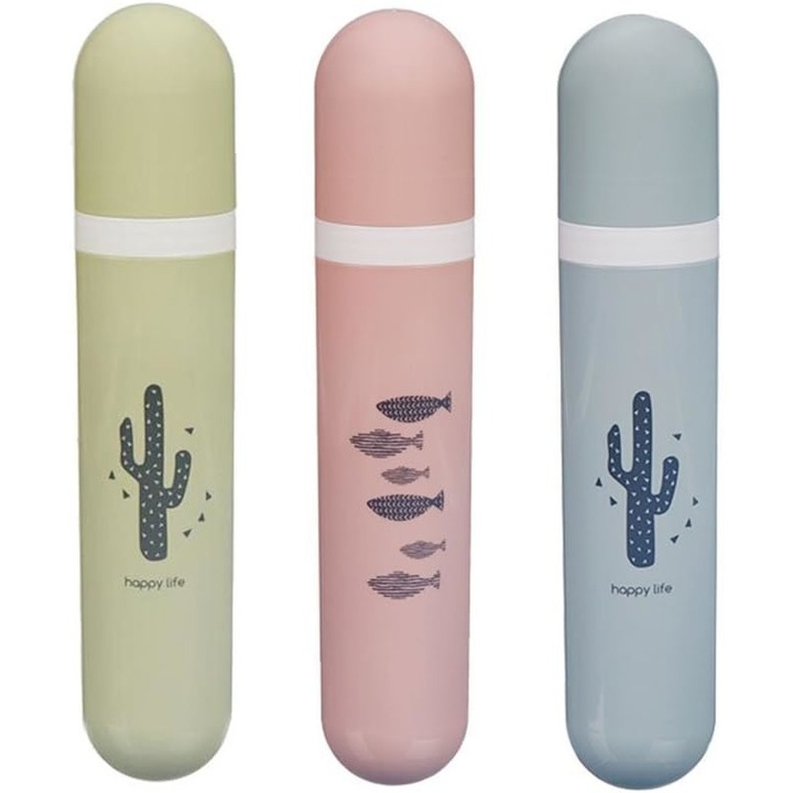 3 dobozos készlet fogkefék tárolására, Tovbmup, PP, portaszító, antibakteriális, többfunkciós, 4x3x20 cm