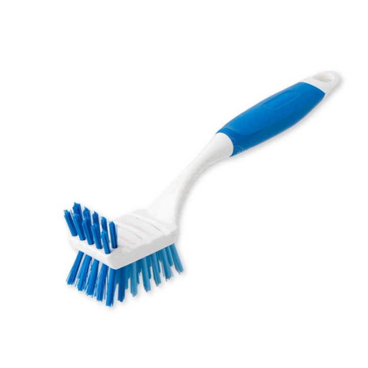 Комплект многофункционални четки с ергономична дръжка, AMRINUGL, издръжливи найлонови четки, плътна гумена накрайник, за почистване на ъгли, 5 броя, син