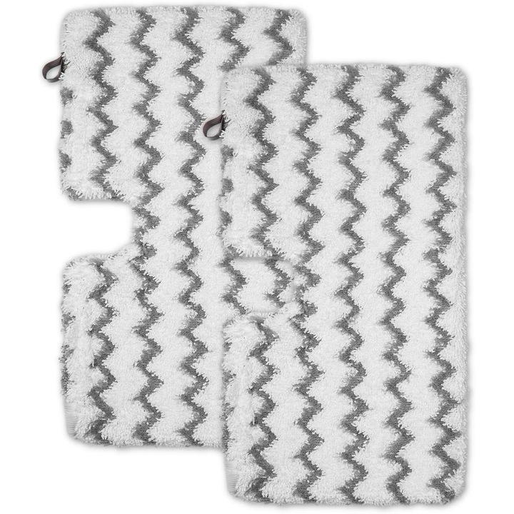 2 db-os utántöltő gőzfelmosó készlethez, QttvbTna, mikroszálas, Shark S kompatibilis, 32 x 18 cm, fehér/szürke