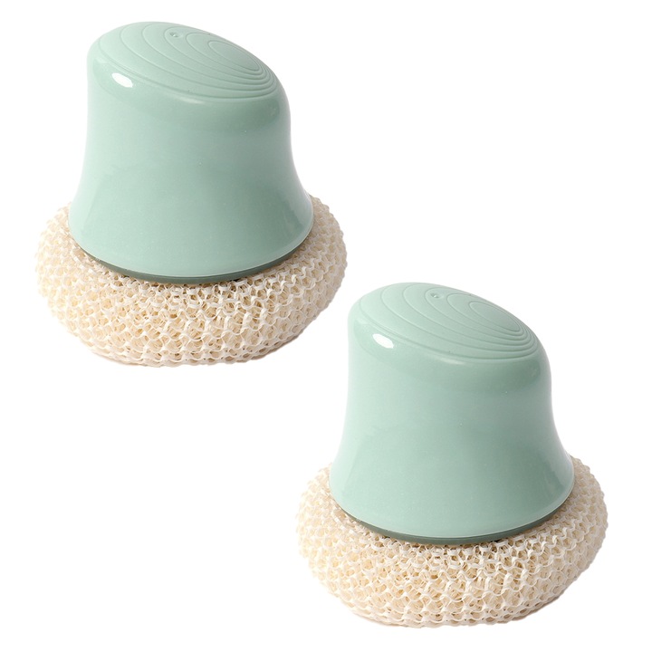 Set 2 perii de curatat multifunctionale, verzi, plastic, cu agatatoare