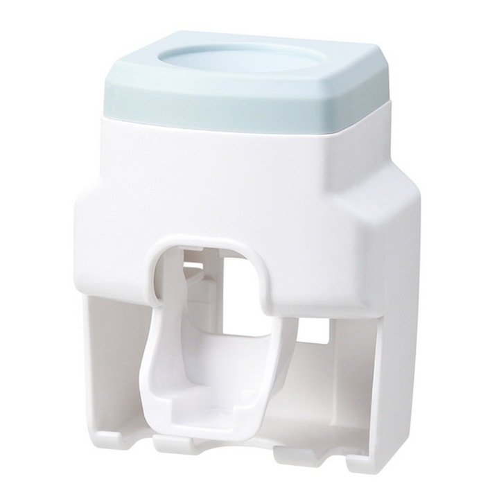 Dispenser pasta de dinti, ABS, montare fara gaurire, 7.5 x 6 x 10 cm, alb