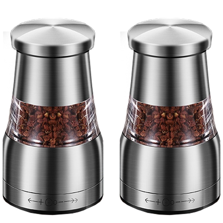 Set 2 rasnite pentru piper din otel inoxidabil, argintiu