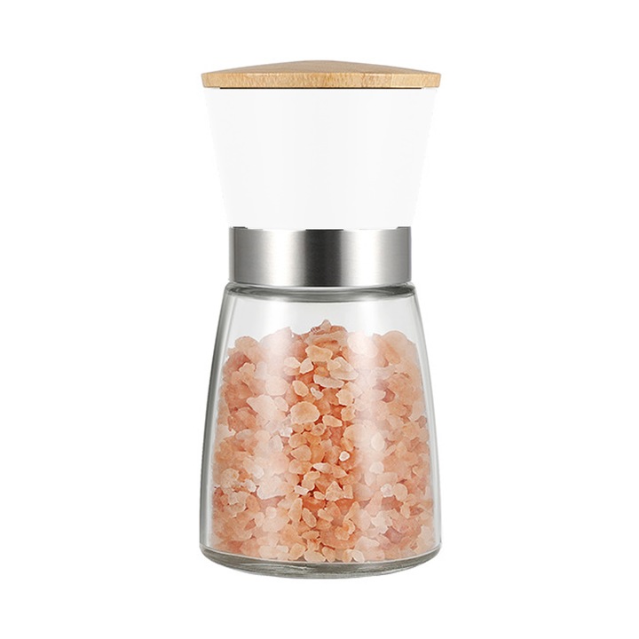 Macinator de piper si sare, rosu, ceramica si plastic, set de 1 bucata