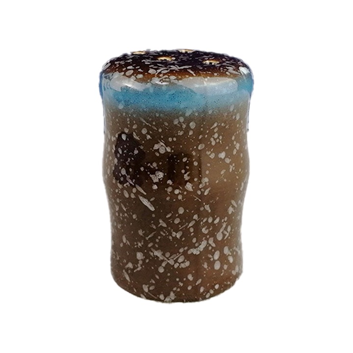 Set de condimente din ceramica, design pictat manual, turcoaz, 2 piese