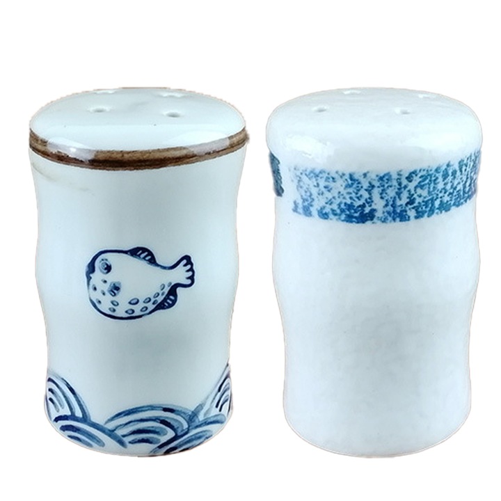 Set 2 rasnite pentru condimente, ceramica, design pictat manual, multicolor