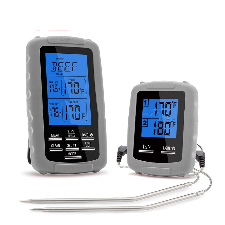 Безжичен термометър за месо, QttvbTna, цифров, 500FT