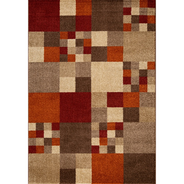 Téglalap alakú szőnyeg, Orlando 725 modell, barna/narancs 80 x 140