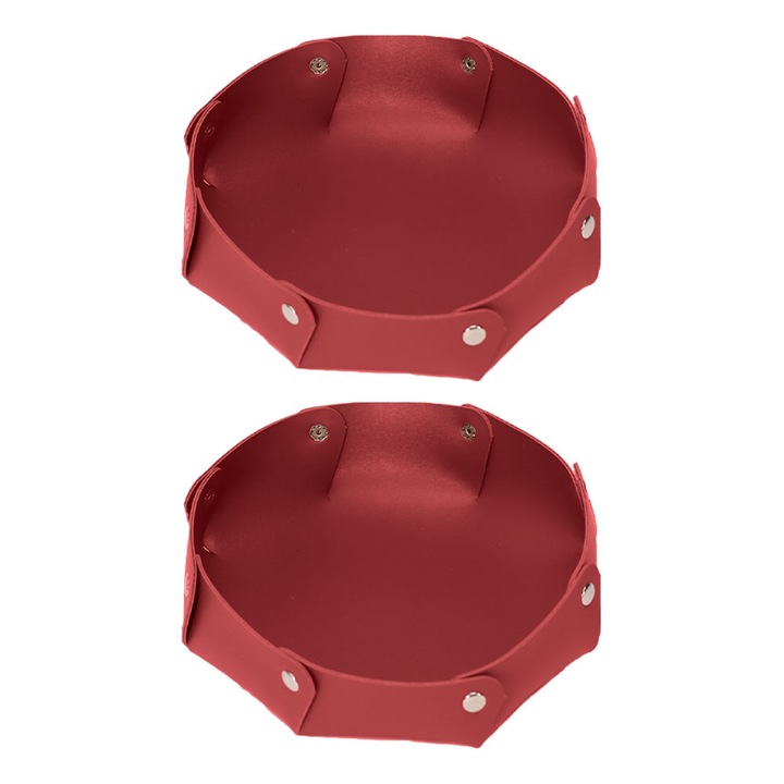 Set 2 Tavi Rotunde pentru Depozitare, Multicolor, 17.5x17.5cm