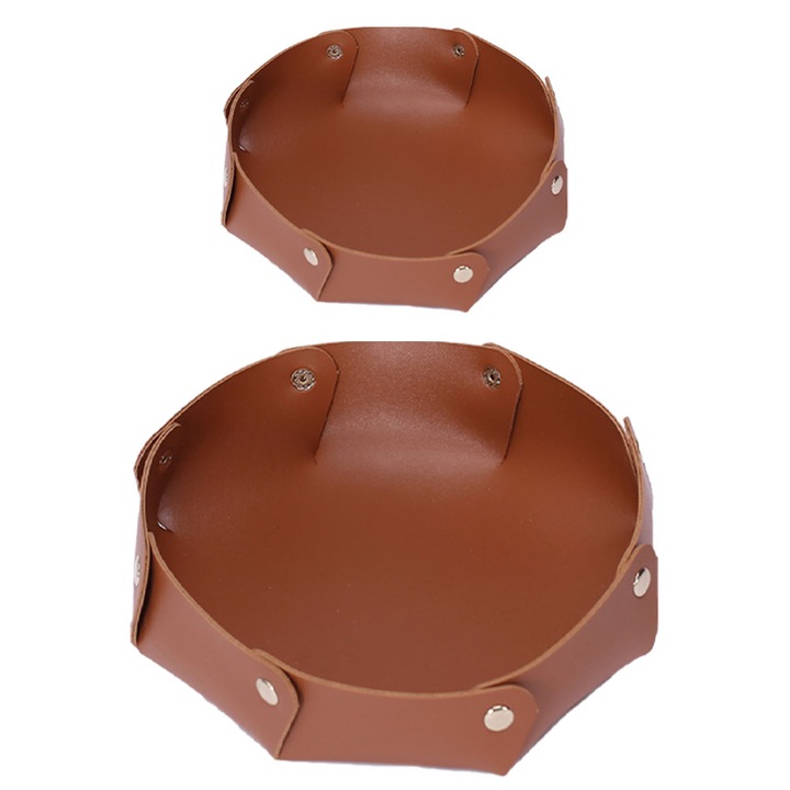 Set 2 Tavi Rotunde pentru Depozitare, Multicolor, 17.5x17.5x5cm, 26x26x5cm